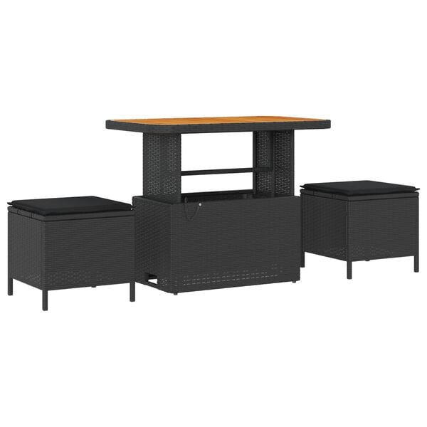 vidaXL Ensemble de canap&eacute; de jardin avec coussin 8 pcs Noir polyrotin