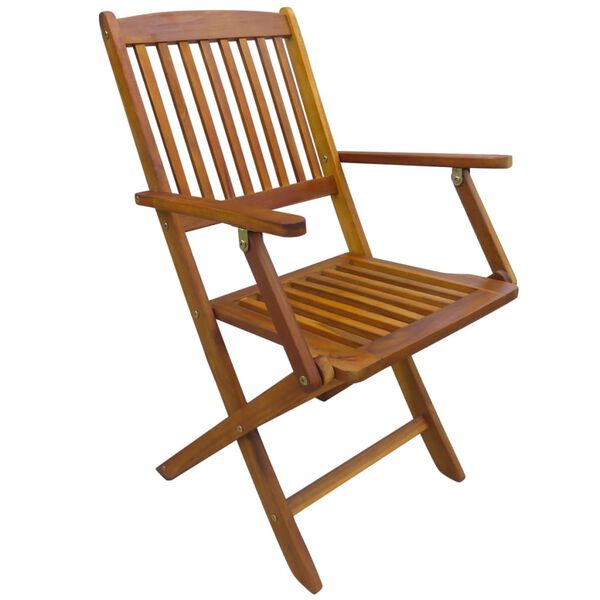 vidaXL Chaises pliables d'ext&eacute;rieur lot de 2 Bois d'acacia solide