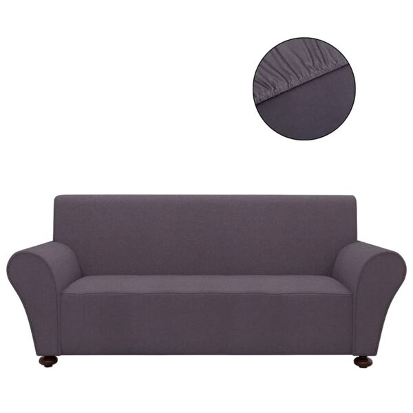 vidaXL Housse extensible de canap&eacute; Anthracite Jersey de polyester