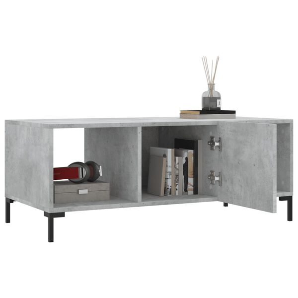 vidaXL Table basse gris b&eacute;ton 102x50x40 cm bois d'ing&eacute;nierie