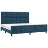 vidaXL Cadre de lit sans matelas bleu fonc&eacute; 200x200 cm velours