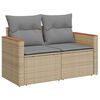 vidaXL Salon de jardin avec coussins 7 pcs beige résine tressée acacia