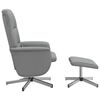 vidaXL Fauteuil inclinable de massage et repose-pied gris clair tissu
