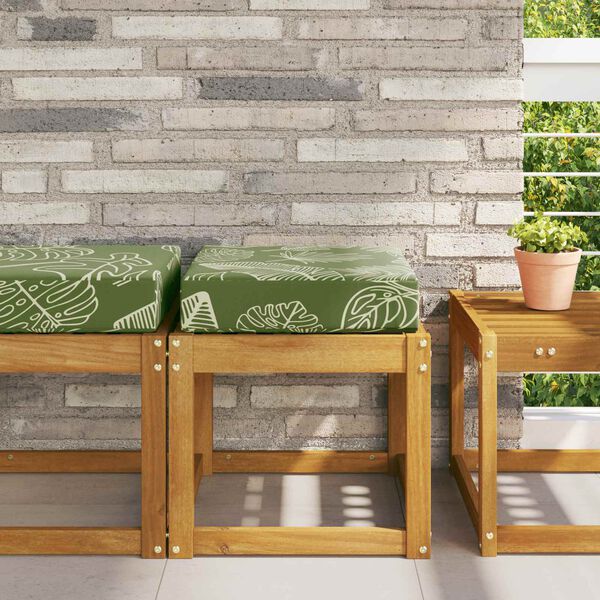 vidaXL Coussin de Si&egrave;ge d'Ext&eacute;rieur Feuilles Vertes 40 x 40 x 8 cm