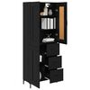 vidaXL Haut Armoire avec tiroir 2 pcs Ch&ecirc;ne noir Bois d'ing&eacute;nierie