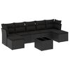vidaXL Salon de jardin 8 pcs avec coussins noir r&eacute;sine tress&eacute;e