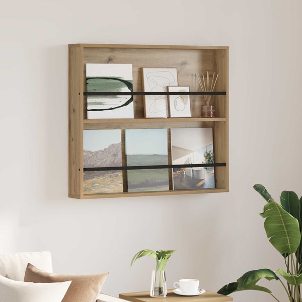 vidaXL &Eacute;tag&egrave;re &agrave; magazines Ch&ecirc;ne artisanal 80 x 12 x 70 cm