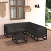 vidaXL Salon de jardin 6 pcs avec coussins Bois de pin massif