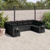 vidaXL Salon de jardin 9 pcs avec coussins noir r&eacute;sine tress&eacute;e