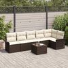 vidaXL Ensemble de canap&eacute; de jardin 7 pcs Marron Poly rotin