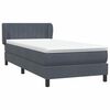 vidaXL Sommier &agrave; lattes de lit et matelas gris fonc&eacute; 90x220 cm velours