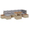 vidaXL Ensemble de canap&eacute; de jardin 8 pc Beige Poly rotin