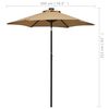 vidaXL Parasol de jardin avec lumi&egrave;res LED taupe 200x211 cm aluminium