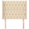 vidaXL T&ecirc;te de lit avec oreilles Cr&egrave;me 103x16x118/128 cm Tissu