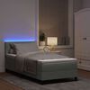 vidaXL Lit &agrave; ressort LED avec matelas Gris clair 90 x 200 cm Velours
