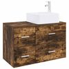 vidaXL Ensemble de mobilier de salle de bain 2 pc Ch&ecirc;ne fum&eacute;