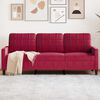 vidaXL Canap&eacute; &agrave; 3 places Rouge bordeaux 180 cm Velours