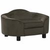vidaXL Canap&eacute; pour chien Gris fonc&eacute; 67x47x36 cm Peluche