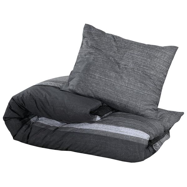 vidaXL Ensemble de housse de couette gris fonc&eacute; 200x200 cm Coton