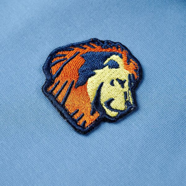 Sweatshirt &agrave; capuche pour enfants bleu et jaune tendre 104