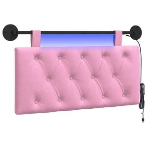 vidaXL T&ecirc;te de lit suspendue Avec lumi&egrave;re LED Rose Tissu