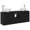 vidaXL Ensemble d'armoire de salle de bain 3 pc Noir