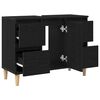 vidaXL Meuble de Lavabo de Salle de Bain Ch&ecirc;ne noir 80 x 33 x 60 cm