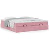 vidaXL Cadre de lit ottoman avec matelas rose 200x200 cm velours