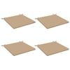 vidaXL Coussins de si&egrave;ge 4 pi&egrave;ces SOEST 4 pc 100 % polyester Sable