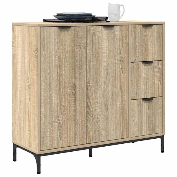 vidaXL Buffet Ch&ecirc;ne Sonoma 89,5 x 33 x 82 cm Bois d'ing&eacute;nierie
