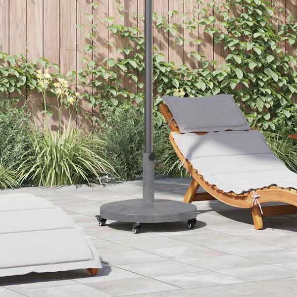 vidaXL Pied de parasol Aspect Bois Gris Foncé 48 x 48 x 32 cm