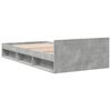vidaXL Cadre de lit avec tiroir sans matelas gris b&eacute;ton 75x190 cm
