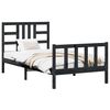 vidaXL Cadre de lit sans matelas noir 100x200 cm bois massif de pin