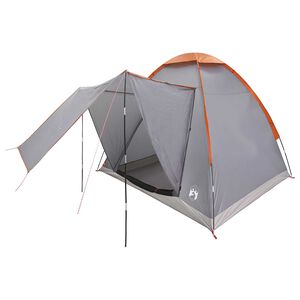 vidaXL Tente de camping 2 personne Gris et orange Polyester et Acier