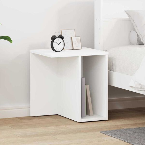 vidaXL Table d'appoint Blanc 37 x 32 x 40 cm Bois d'ing&eacute;nierie