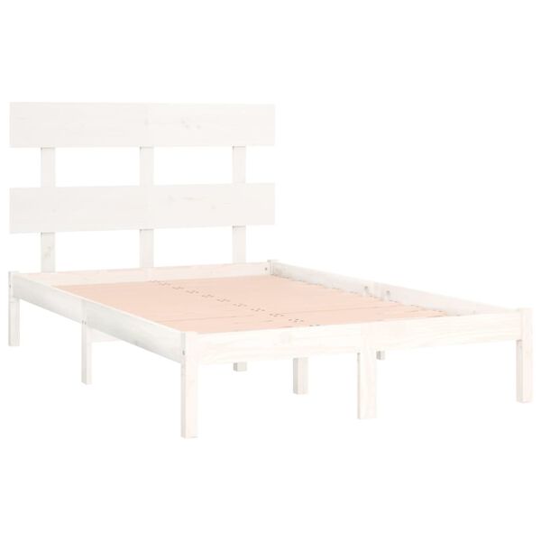 vidaXL Cadre de lit sans matelas blanc 120x190 cm bois massif