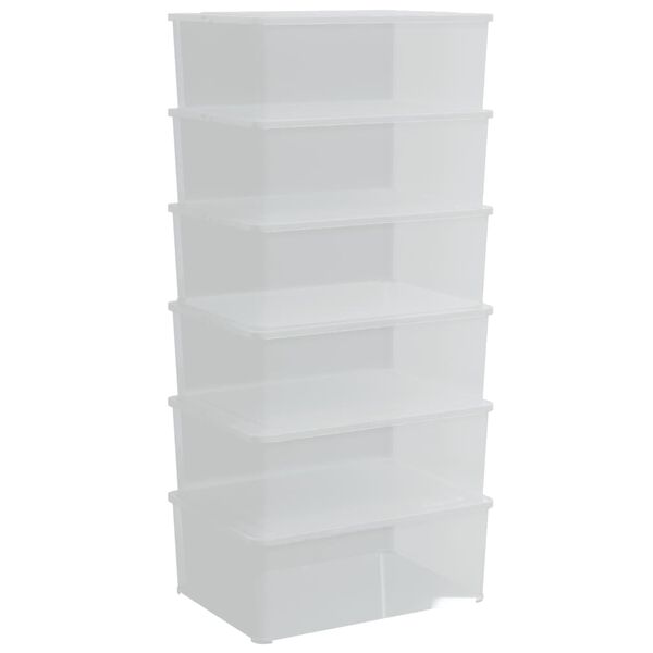 vidaXL Bo&icirc;tes de rangement en plastique 6 pcs 10 L empilables