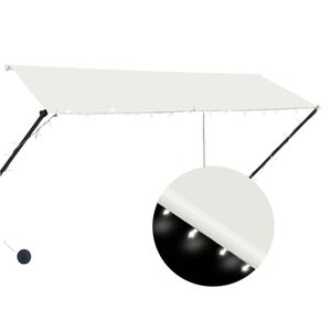 vidaXL Auvent r&eacute;tractable avec LED 300x150 cm Cr&egrave;me