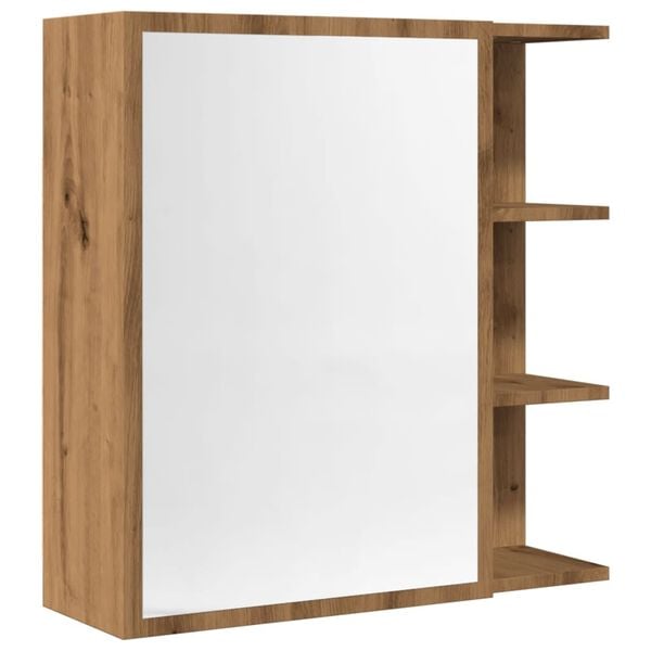 vidaXL Armoire à miroir salle de bain chêne artisanal 62,5x20,5x64 cm