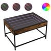 vidaXL Table basse avec LED infini ch&ecirc;ne fum&eacute; 70x50x41 cm