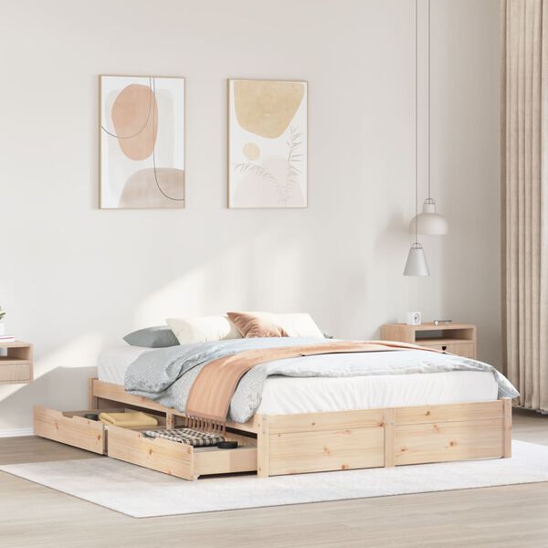 vidaXL Cadre de lit sans matelas 160x200 cm bois massif de pin