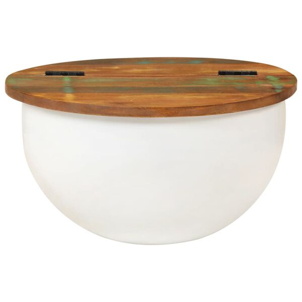 vidaXL Table basse blanc 50x27 cm bois de récupération massif