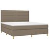 vidaXL Sommier &agrave; lattes de lit avec matelas Taupe 180x200 cm Tissu