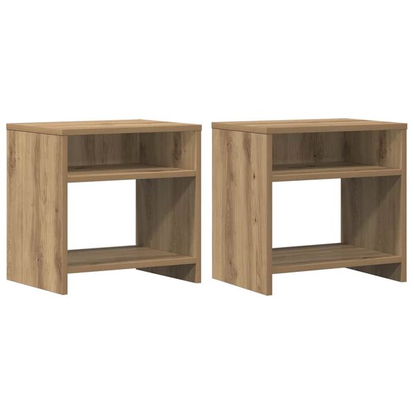 vidaXL Tables de chevet 2 pcs chêne artisanal bois d'ingénierie