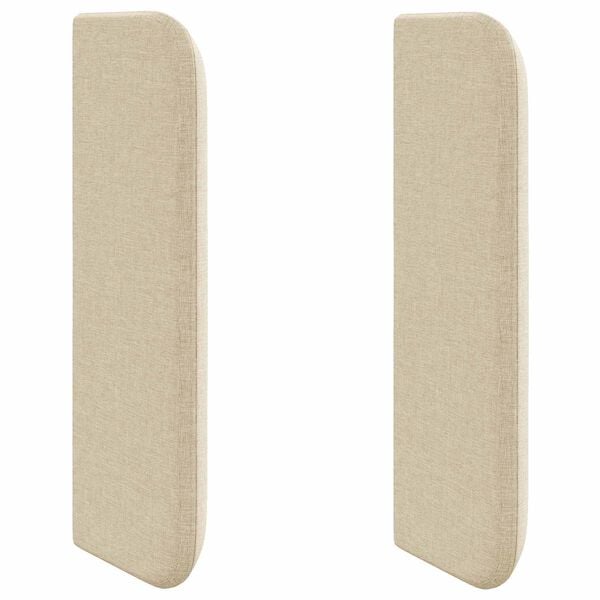 vidaXL Oreille de t&ecirc;te de lit Cr&egrave;me 40,5 x 40,5 x 4 cm tissu