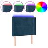 vidaXL T&ecirc;te de lit &agrave; LED Bleu fonc&eacute; 83x16x118/128 cm Velours