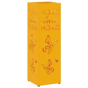 vidaXL Stand de Parapluie de Pluie Moutarde 15,5 x 15,5 x 49 cm Acier