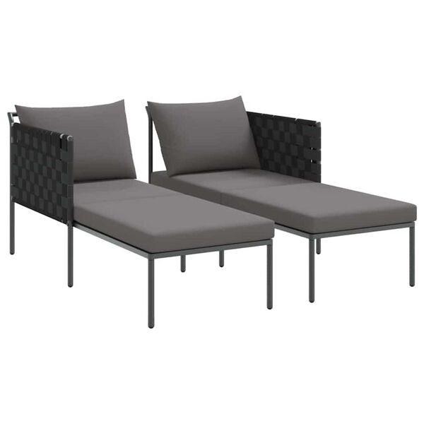 vidaXL Transat avec coussin Anthracite 115 x 153 x 69.5cm Acier
