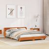 vidaXL Cadre de lit sans matelas cire marron 135x190cm bois pin massif