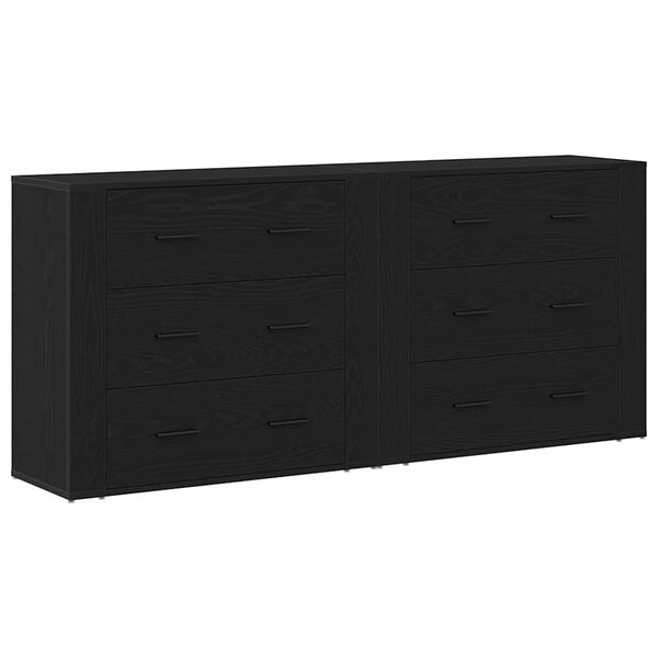 vidaXL Buffet Ch&ecirc;ne noir 160 x 33 x 70 cm Bois d'ing&eacute;nierie